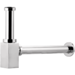 K3 Cp Bottle Trap Pipe With 12" Pipe Square - Bottle Trap Round | Brass | Chrome