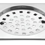 K3 Grating Lock 5"x5" Squre Ss Plain (lining) - Lilly Square | Ss 304 | Chrome | Plain | 5"