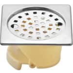 K3 Grating Lock 5''x5'' Square Ss With Cockroach Pvc-flip Plain (lilly) - Lilly Square | Ss 304 | Chrome | Plain | 5"