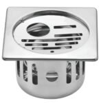 K3 Grating Lock 5"x5" Square With Cockroach Ss Flip Plain (lining) - Lining Square | Ss 304 | Chrome | Plain | 5"