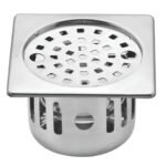 K3 Grating Lock 5''x5'' Square Ss With Cockroach S.s-flip Hole (lilly) - Lilly Square | Ss 304 | Chrome | Hole | 5"