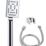 K3 Cp Tele Shower With Tube & Hook(square Fox) - Fox Square | 1.5 Mtr | Chrome | Abs,brass&ss | Single Flow | Fox
