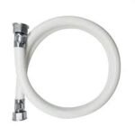K3 Pvc Rubber 3/4" Connection Pipe 18" Coller Nut - Connection Pipe | White, Chrome | Pvc,rubber,thread,brass | 18"