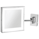 K3 Magnifying Mirror 8"x8" Square (civic) Led - Mirror | Brass | Chrome | 8"x8"