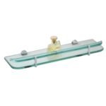 K3 Glass Shelf 18 " X 5 " Curve - Glass Shelf Curve | Glass & Brass | Frosted Glass & Chrome | 18"5" | Curve