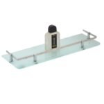 K3 Glass Shelf 18 " X 5 " Jack - Glass Shelf Jack | Glass & Brass | Frosted Glass & Chrome | 18"5" | Jack