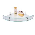 K3 Glass Corner 12 " X 12 " Ignis - Glass Corner Ignis | Glass & Brass | Frosted Glass & Chrome | 12"12" | Ignis