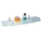 K3 Glass Shelf 18 " X 5 " Ignis - Glass Shelf Ignis | Glass & Brass | Frosted Glass & Chrome | 18"5" | Ignis