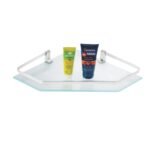 K3 Glass Corner 12 " X 12 " Jep - Glass Corner Jep | Glass & Brass | Frosted Glass & Chrome | 12"12" | Jep