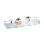 K3 Glass Corner 18 " X 5 " Jep - Glass Corner Jep | Glass & Brass | Frosted Glass & Chrome | 18"5" | Jep