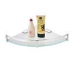 K3 Glass Corner 12 " X 12 " Bevis - Glass Corner Bevis | Glass & Brass | Frosted Glass & Chrome | 12"12" | Bevis