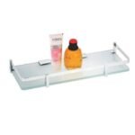 K3 Glass Shelf 18 " X 5 " Bevis - Glass Shelf Bevis | Glass & Brass | Frosted Glass & Chrome | 18"5" | Bevis