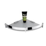 K3 Glass Corner 10 " X 10 " Senton - Glass Corner Senton | Glass & Brass | Frosted Glass & Chrome | 10"10" | Senton