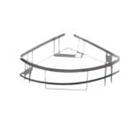 K3 Glass Corner Medium 11 " X 11 " ( Basket ) - Medium Basket | Glass & Brass | Frosted Glass & Chrome | 11"11" | Basket
