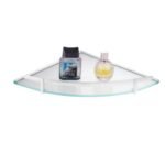 K3 Glass Corner 12 " X 12 " Wesley - Glass Corner Wesley | Glass & Brass | Frosted Glass & Chrome | 12"12" | Wesley