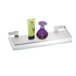 K3 Glass Shelf 15 " X 6 " Wesley - Glass Shelf Wesley | Glass & Brass | Frosted Glass & Chrome | 15"6" | Wesley