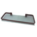 K3 Glass Shelf 18 " X 5 " Rosegold Rosette - Glass Shelf Rosegold Rosette | Glass & Brass | Frosted Glass & Rose Gold | 18"5" | Rosette