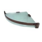 K3 Glass Corner 12 " X 12 " Rosegold Rosette - Glass Corner Rosegold Rosette | Glass & Brass | Frosted Glass & Rose Gold | 12"12" | Rosette