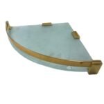 K3 Glass Corner 12 " X 12 " Gold Gilbart - Glass Corner Gold Gilbart | Glass & Brass | Frosted Glass & Gold Gilbart | 12"12" | Gilbart