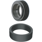 K3 Wall Hung 4" & 1-1/4" Inlet Socket Washer - Toilet Seat Accessories | Black | Rubber | (1-1/4)"*4"