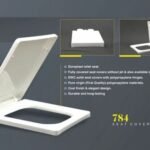 K3 One Piece Toilet Seat Cover Soft Close ( Cube) White - Cube | White | Pvc