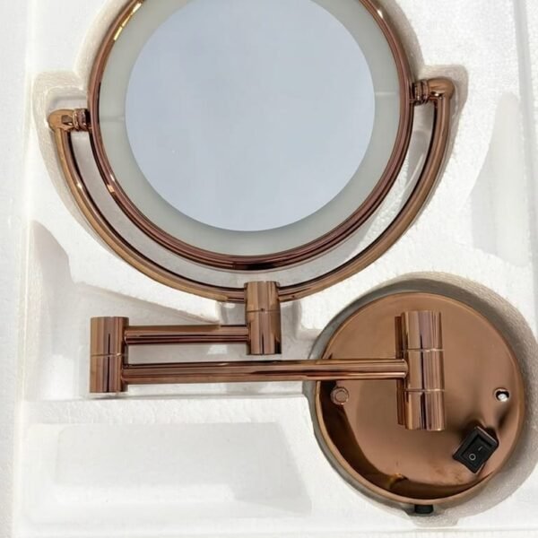 K3 CP BRASS ROUND LED MAGNIFY MIRROR ROSEGOLD GLORY