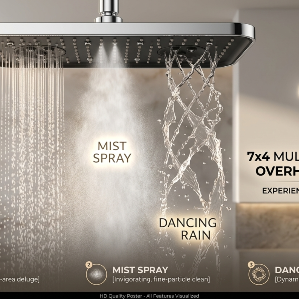 ABS CP OVERHEAD SHOWER 7X4 DEVILS RAIN (3 FLO)